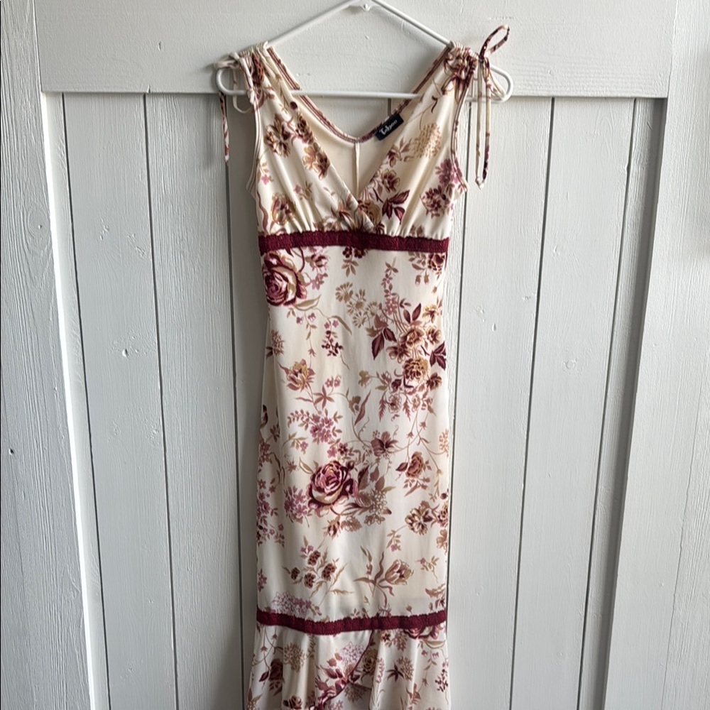 Floral Cream and maroon Dress